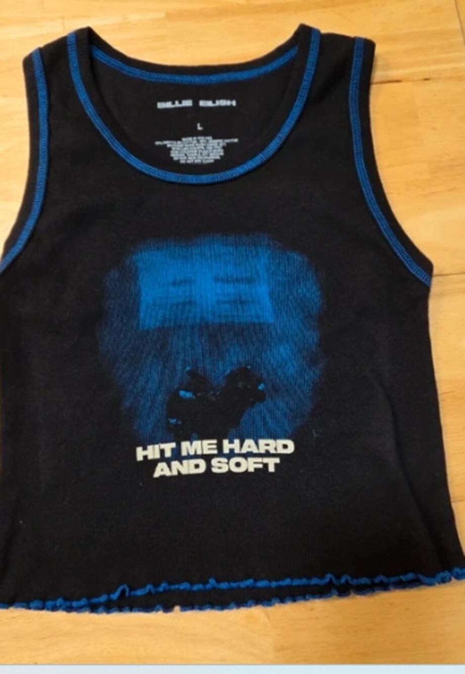Billie Eilish Hit Me Hard and Soft Ribbed Tank Top Crop Womens Large NWOT